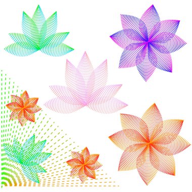 Vector graphics. Logos. Translucent floral signs on a white background. clipart