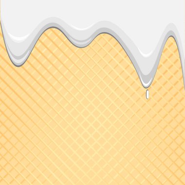 Vektör grafikleri. Geçmişi. Dalgalı beyaz jöleli waffle..