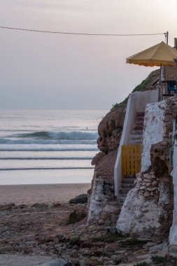 Sunset over the sea in Imsouane Morocco