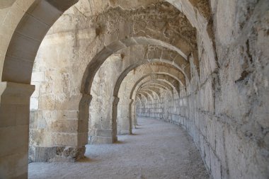 Corridor in Theatre of Aspendos Ancient City in Antalya City, Turkiye clipart