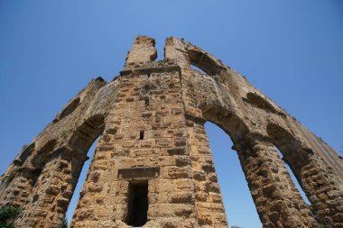 Antalya 'nın Aspendos Antik Kenti Aqueduct, Türkiye