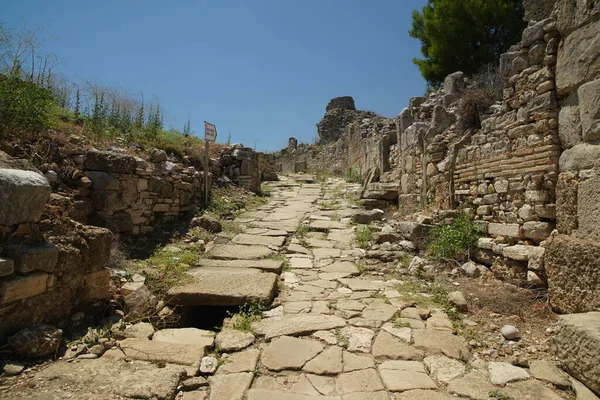 Aspendos Αρχαία Πόλη Στην Αττάλεια Turkiye — Φωτογραφία Αρχείου