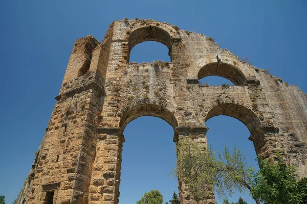 Aquädukt Der Antiken Stadt Aspendos Antalya Türkei — Stockfoto