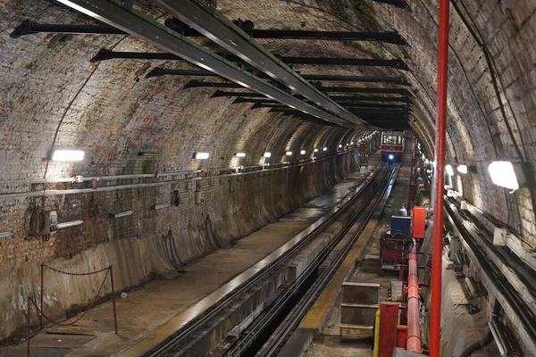 Istanbul Turkiye September 2022 Tunnel Funicular Line Karakoy Istiklal Avenue — Stock Photo, Image