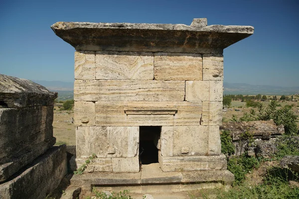 Τάφος Στην Αρχαία Πόλη Της Ιεράπολης Pamukkale Denizli City Turkiye — Φωτογραφία Αρχείου