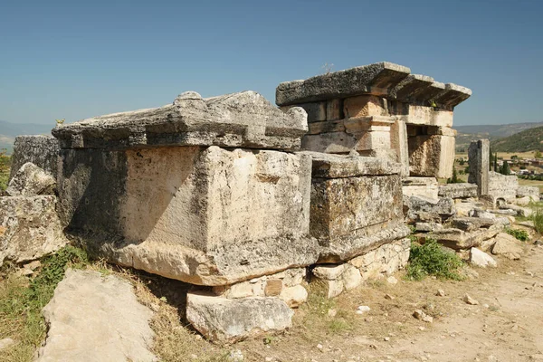 Tumbas Hierapolis Ancient City Pamukkale Denizli City Turkiye — Foto de Stock