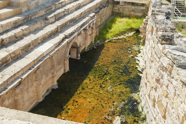 Água Nascente Hierápolis Cidade Antiga Pamukkale Denizli City Turkiye — Fotografia de Stock