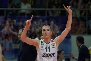 ISTANBUL, TURKEY - 30 Nisan 2022: Fenerbahçe Opet 'te Naz Aydemir Akyol, Burhan Felek Spor Salonu' nda Türkiye Sultanlar Ligi Finali Finali Vakfı 'na karşı