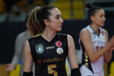ISTANBUL, TURKEY - Nisan 03, 2022: Vakıfbank - Kuzeyboru Türk Sultanlar Ligi karşılaşmasında Ayca Aykac