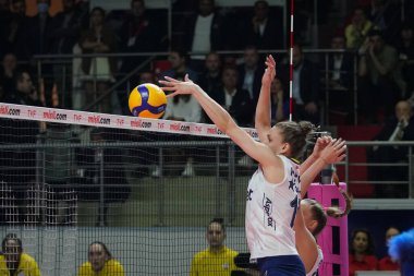 ISTANBUL, TURKEY - MAY 09, 2022: Mina Popovic in action during Fenerbahce Opet vs Vakifbank Turkish Sultans League Playoff Final match in Burhan Felek Sport Hall