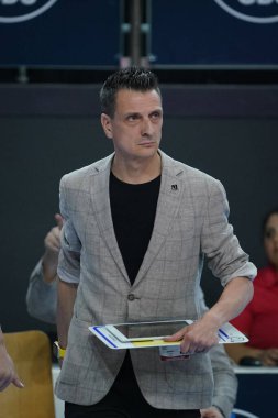 ISTANBUL, TURKEY - MAY 03, 2022: Coach Giovanni Guidetti in Vakifbank vs Fenerbahce Opet Turkish Sultans League Playoff Final match in Vakifbank Sport Hall