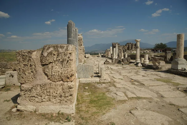 Colonnaded Street Laodicea Lycus Ancient City Denizli City Turkiye — Stock Photo, Image