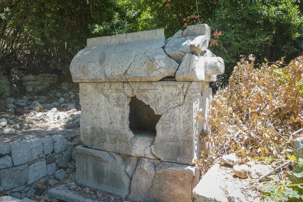 Sarcofaag Olympus Oude Stad Kumluca Antalya City Turkiye — Stockfoto