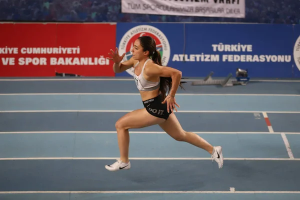Istanbul Turkey Styczeń 2022 Niezdefiniowany Sportowiec Biegający Podczas Tureckiej Federacji — Zdjęcie stockowe