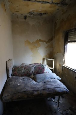 ISTANBUL, TURKEY - JANUARY 06, 2022: Abandoned room in forsaken brothel in Zurefa Street where brothel district of Istanbul and closed in 2019