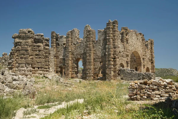 Basílica Aspendos Ciudad Antigua Antalya Turkiye — Foto de Stock