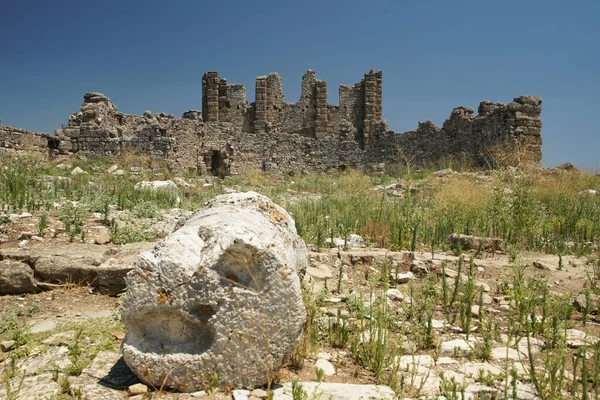 Bazylika Aspendos Starożytne Miasto Antalya Turkiye — Zdjęcie stockowe