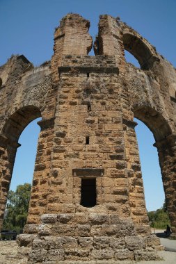 Antalya 'nın Aspendos Antik Kenti Aqueduct, Türkiye