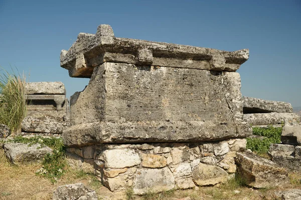 Grób Hierapolis Starożytne Miasto Pamukkale Denizli Miasto Turkiye — Zdjęcie stockowe