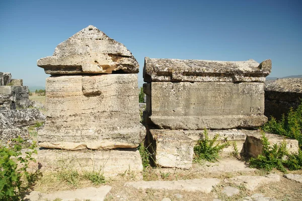 Hierapolis Antik Kenti Pamukkale Denizli Şehri Türkiye Deki Mezarlar — Stok fotoğraf