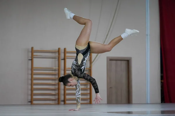 Istanbul Turkey April 2022 Undefined Athlete Performs Aerobic Gymnastics Turkish — Foto de Stock