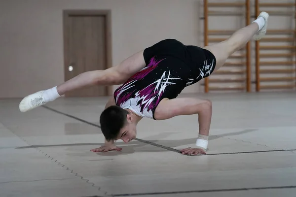Istanbul Turkey April 2022 Undefined Athlete Performs Aerobic Gymnastics Turkish — Zdjęcie stockowe