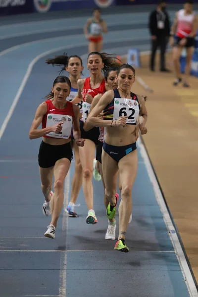 Istanbul Turkey March 2022 Athletes Running Balkan Athletics Indoor Championships — Stockfoto
