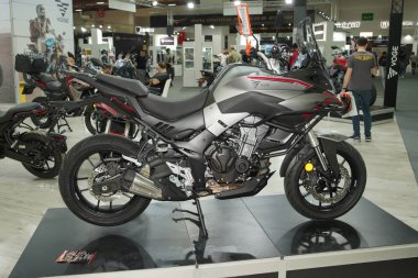 ISTANBUL, TURKEY - APRIL 23, 2022: Voge motorcycle on display at Motobike Expo in Istanbul Exhibition Center