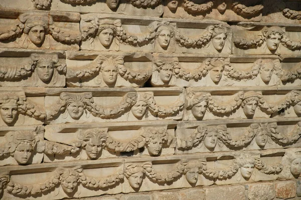 Starożytne Maski Afrodyzji Starożytne Miasto Geyre Aydin Turkiye — Zdjęcie stockowe