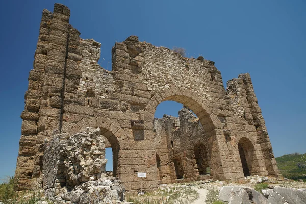 Antalya Nın Aspendos Antik Kenti Bazilikası Türkiye — Stok fotoğraf
