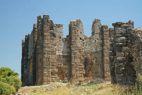 Basiliek Van Aspendos Ancient City Antalya City Turkiye — Stockfoto