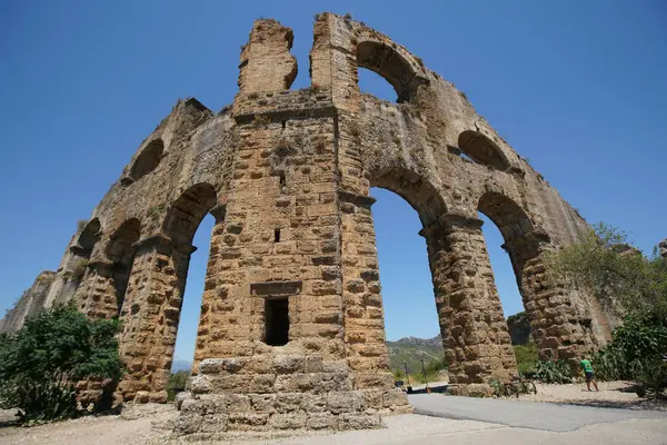 Aqueduct Aspendos Ancient City Antalya City Turkiye — Stock fotografie