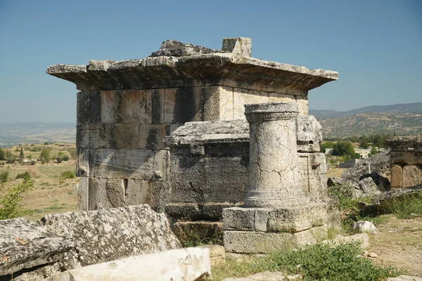 Hrobka Hierapolis Ancient City Pamukkale Denizli City Turkiye — Stock fotografie