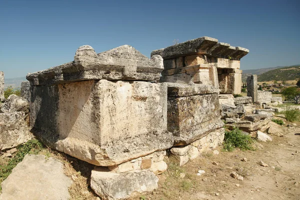Tombs Hierapolis Ancient City Pamukkale Denizli City Turkiye — стокове фото