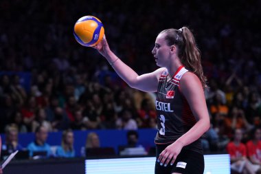 ANKARA, TURKIYE - Haziran 04, 2022: Bulgaristan 'da Özbay Cansu - Ankara Arena' da Türkiye VNL Havuz Maçı