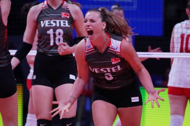 ANKARA, TURKIYE - Haziran 04, 2022: Bulgaristan 'da Özbay Cansu - Ankara Arena' da Türkiye VNL Havuz Maçı