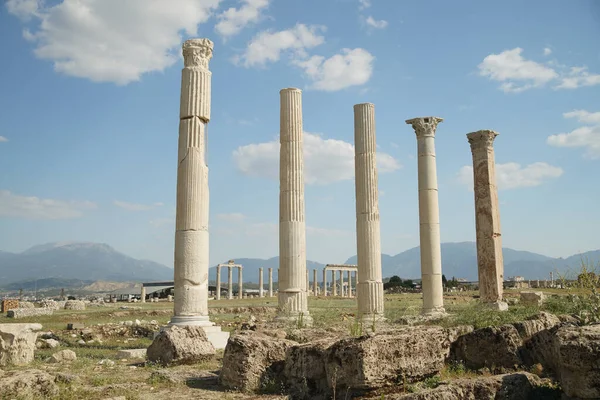 Columnas Laodicea Sobre Ciudad Antigua Lycus Denizli City Turkiye — Foto de Stock