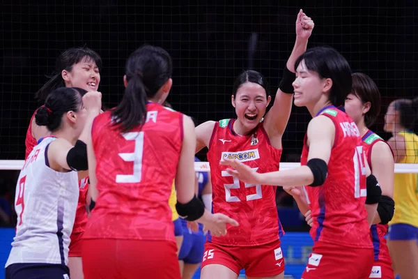 stock image ANKARA, TURKIYE - JULY 13, 2022: Ogawa Erina in Brazil vs Japan VNL Quarter Final match in Ankara Arena