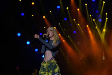 ISTANBUL, TURKIYE - AUGUST 14, 2022: Turkish singer Gunes concert in Istanbul Fest