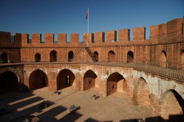 Alanya Kasabası 'ndaki Kızıl Kule, Antalya Şehri, Türkiye