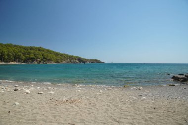 Beach in Mediterranean coast of Antalya City, Turkiye