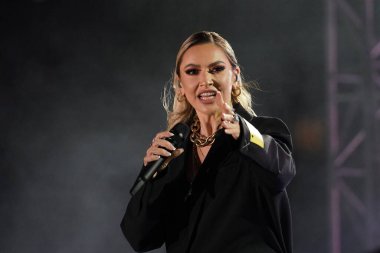 ISTANBUL, TURKIYE - SEPTEMBER 17, 2022: Turkish singer Hadise concert in Istanbul