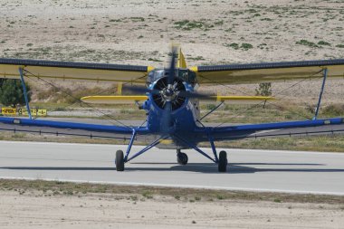 ESKISEHIR, TURKIYE - SEPTEMBER 18, 2022: M.S.O Air and Space Museum Antonov An-2T (17805) display in Sivrihisar SHG Airshow
