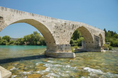 Eurymedon Aspendos Bridge in Antalya City, Turkiye