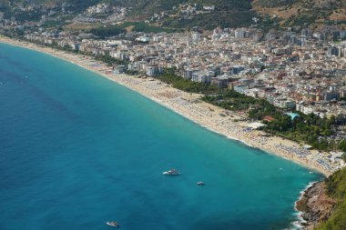 Aerial View of Alanya Town in Antalya City, Turkiye