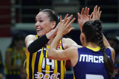 ISTANBUL, TURKIYE - OCTOBER 29, 2022: Eda Erdem Dundar in Vakifbank vs Fenerbahce Opet Women Champions Cup match in Burhan Felek Sport Hall