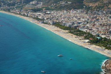 Aerial View of Alanya Town in Antalya City, Turkiye