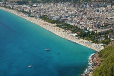 Aerial View of Alanya Town in Antalya City, Turkiye