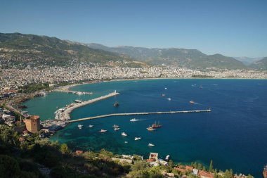 Aerial View of Alanya Town in Antalya City, Turkiye