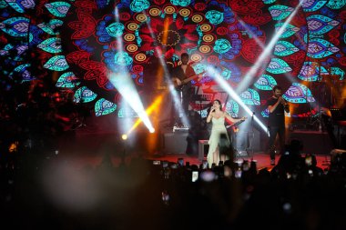 ISTANBUL, TURKEY - JUNE 01, 2022: Turkish singer Melek Mosso concert during Beyoglu Culture Road Festival